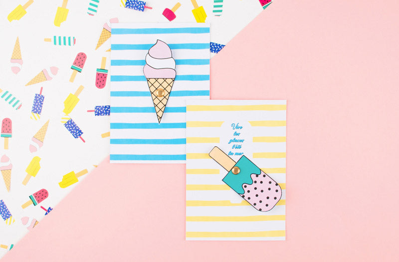 Cartes postales glaces pour vacances a faire soi meme