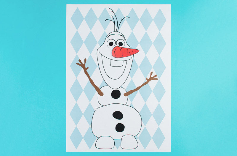 DIY anniversaire reine des neiges : pin le nez carotte d'Olaf