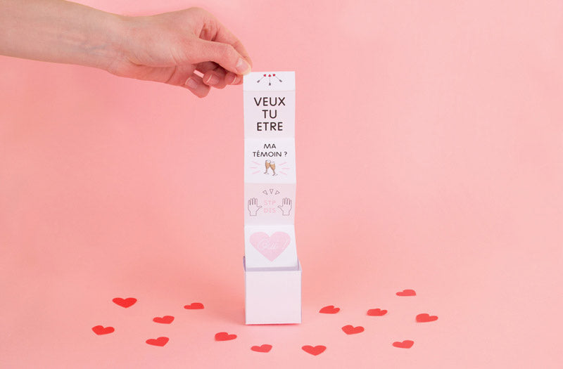 Idée demande de temoins mariage originale : boites a temoins