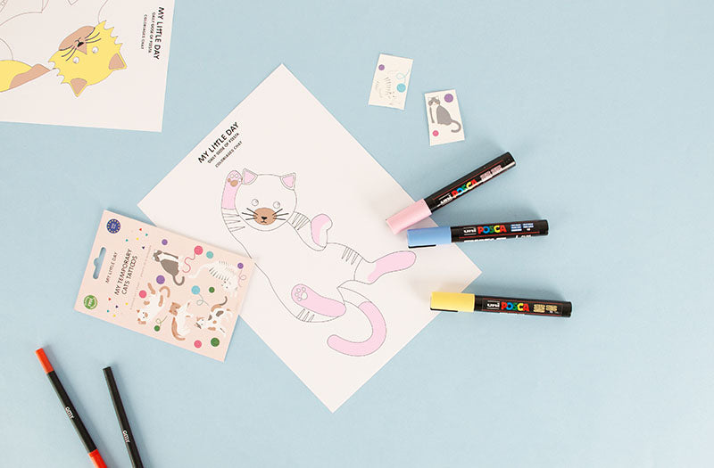 Coloriage gratuit thème chat : animation anniversaire enfant