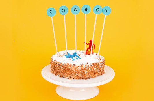 DIY rapide et facile pour déco gâteau anniversaire : toppers cow boy