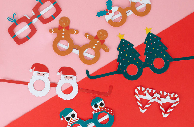 Idee accessoire photobooth à imprimer pdf : lunettes de noel en papier