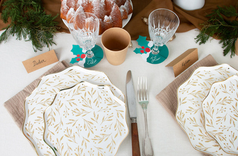 Bricolage de noel facile et rapide : marque verre houx de noel