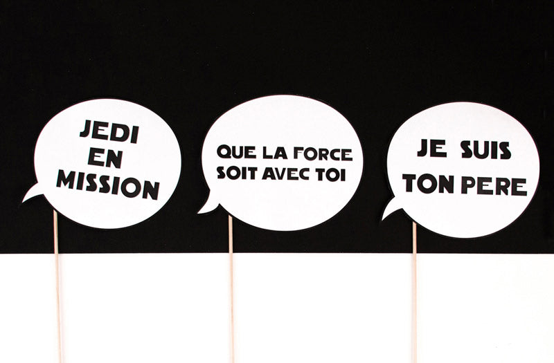Idée pour accessoires photobooth anniversaire theme star wars