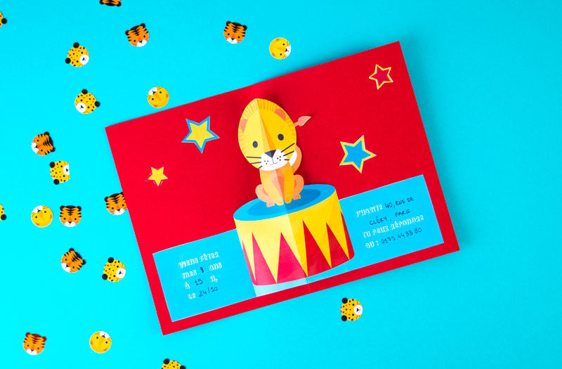 Invitation anniversaire cirque gratuite avec lion