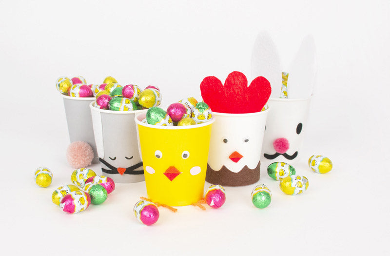 DIY facile décoration de table : gobelets lapin de paques