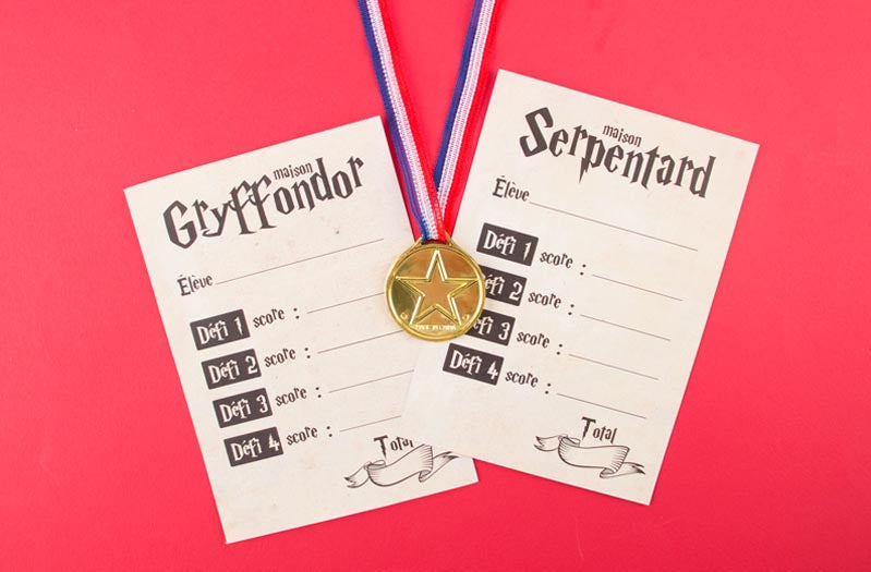 Idée de DIY gratuit pour anniversaire Harry Potter : cartes points