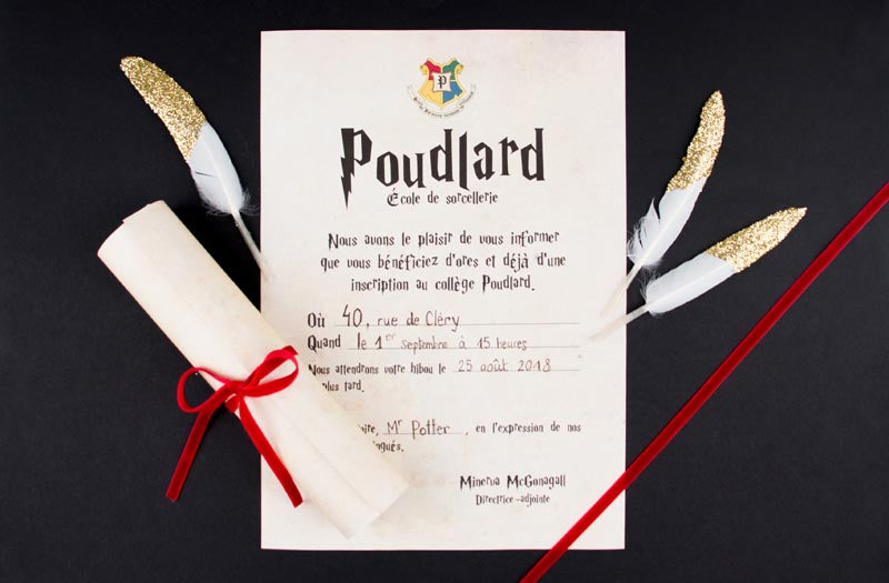 DIY gratuit : invitations pour anniversaire Harry Potter