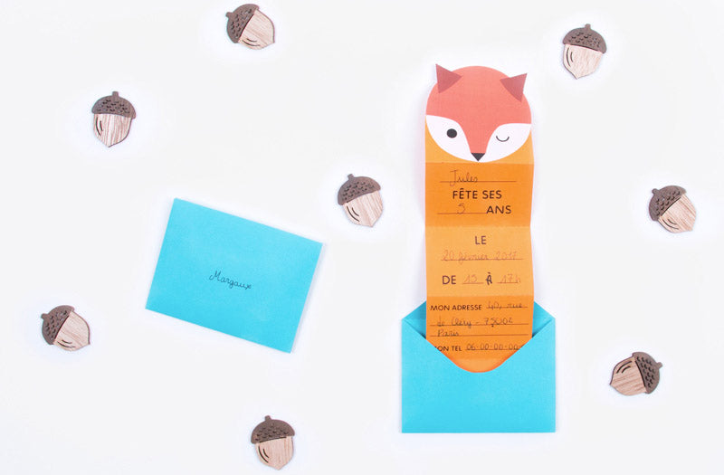 DIY facile et gratuit pour cartons d'invitation anniversaire animaux de la forêt