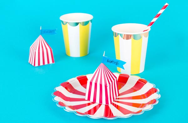 Printable marque place DIY gratuit thème cirque
