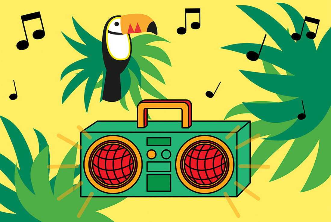 Idée de playlist gratuite à écouter pour un anniversaire thème tropical