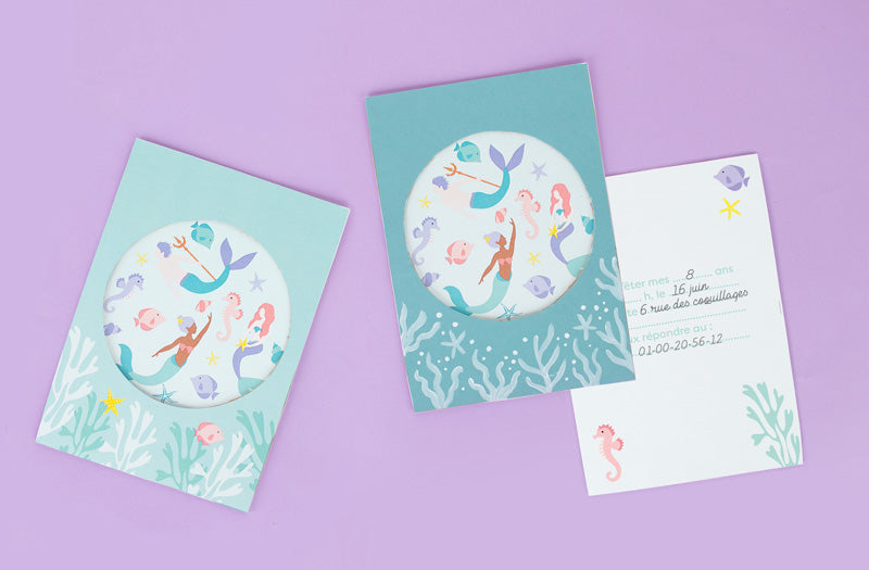 Activité manuelle pour anniversaire enfant : invitation sirène diy