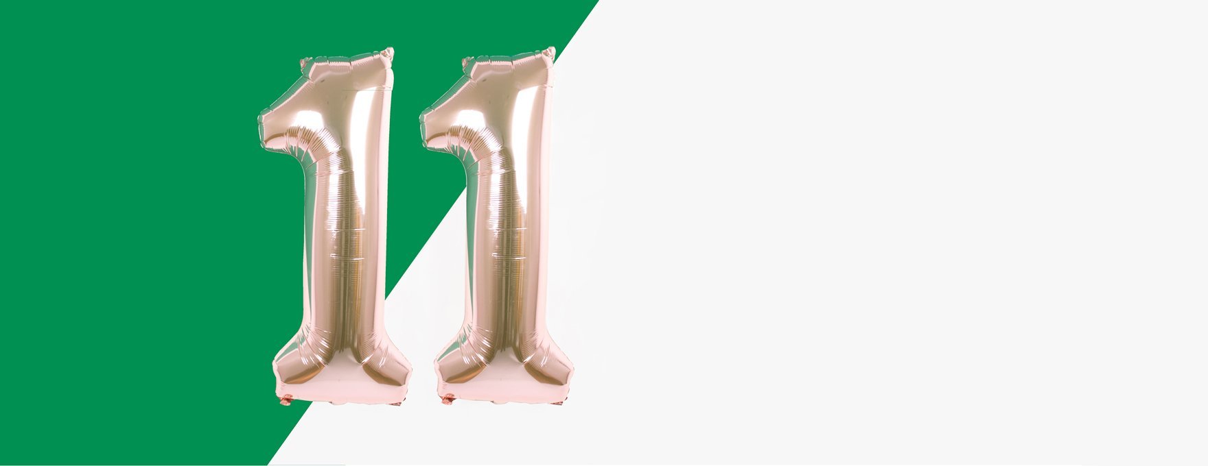 Idées pour anniversaire 11 ans avec des ballon chiffre rose gold