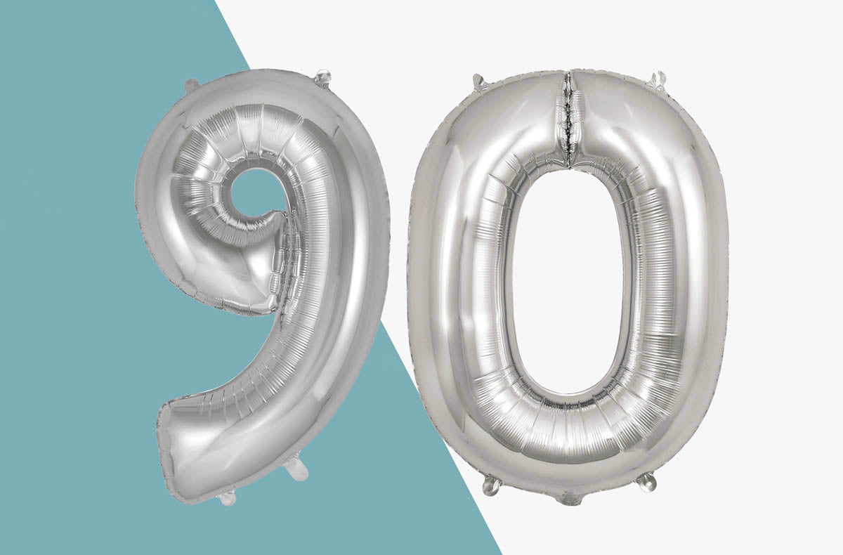 Ballon Chiffre 30 ans aluminium Noir 102cm : Ballons 30 ans - Sparklers Club