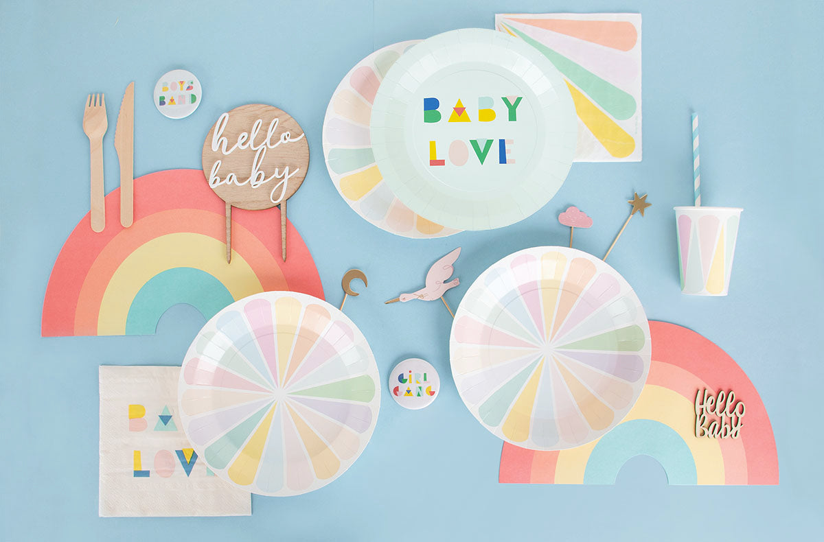 Une baby shower toute douce avec notre sélection de décorations pastel.