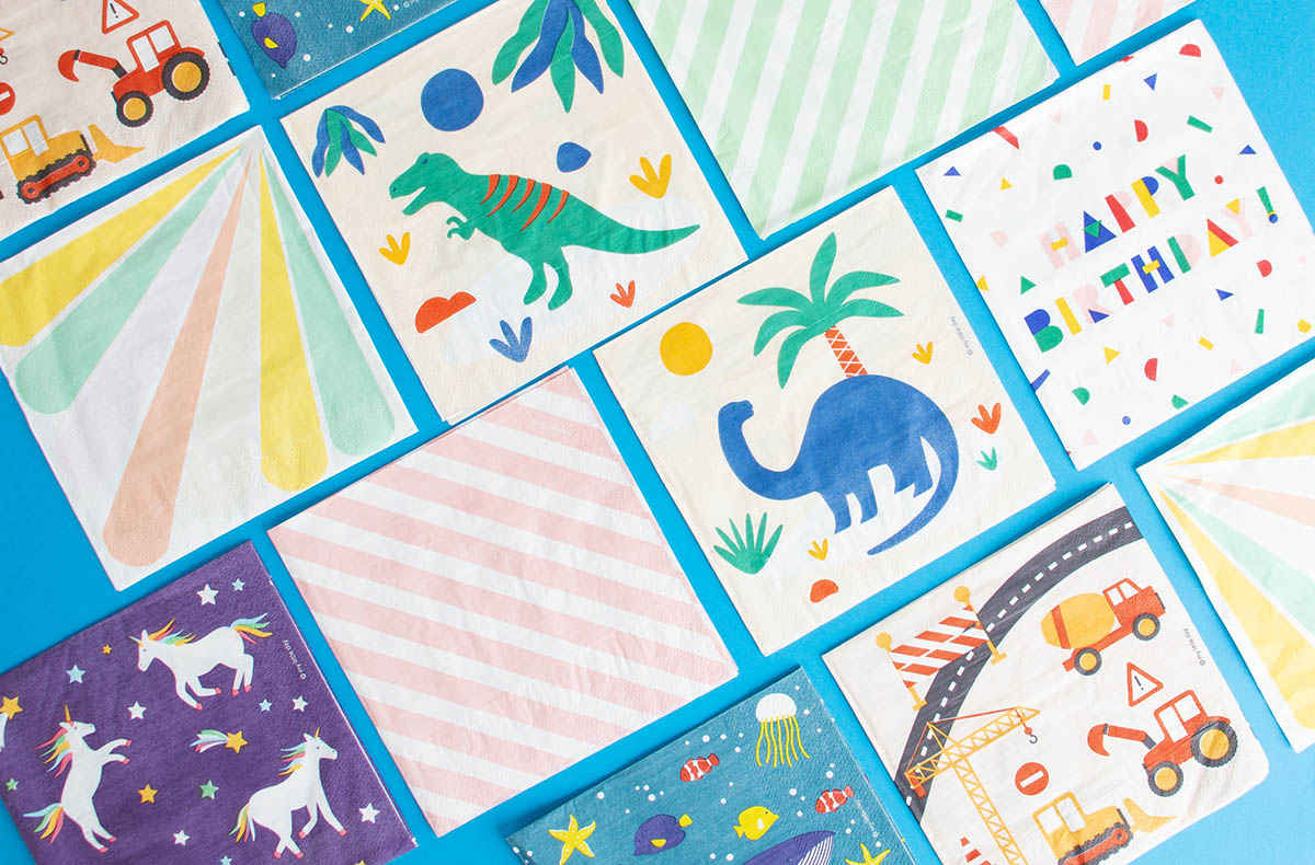 Serviettes en papier pour un anniversaire enfant