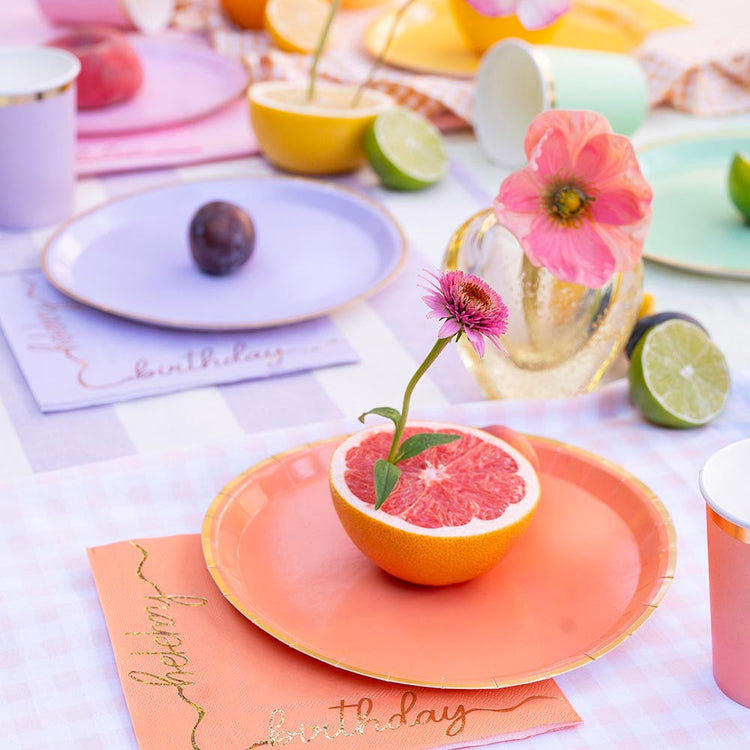 Serviettes pour fête d'anniversaire multicolore