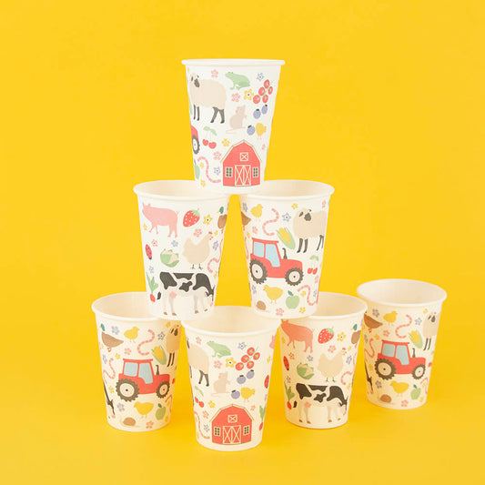 Gobelets thème ferme pour anniversaire ou baby shower