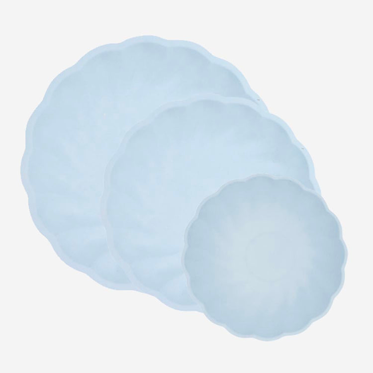 6 assiettes en carton eco bleu : deco de table anniversaire garcon