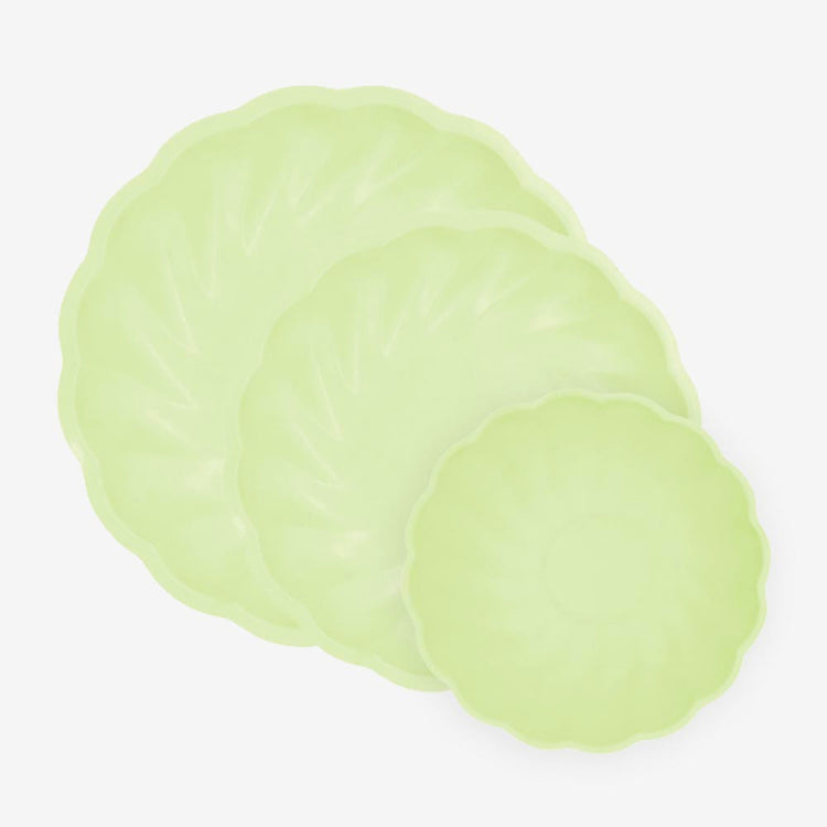 6 assiettes en carton eco vert : deco de table anniversaire jungle