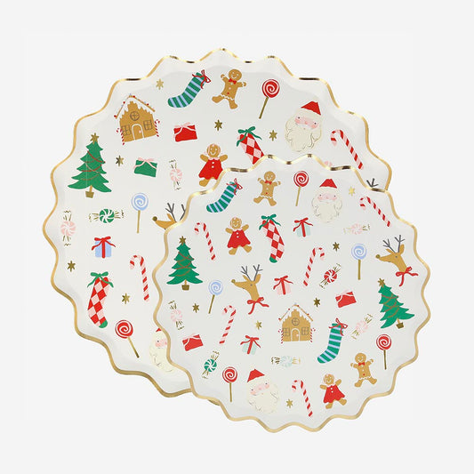 Assiettes en carton motifs Noel Meri Meri pour décoration table Noel