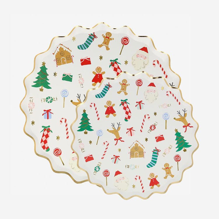 Assiettes en carton motifs Noel Meri Meri pour décoration table Noel