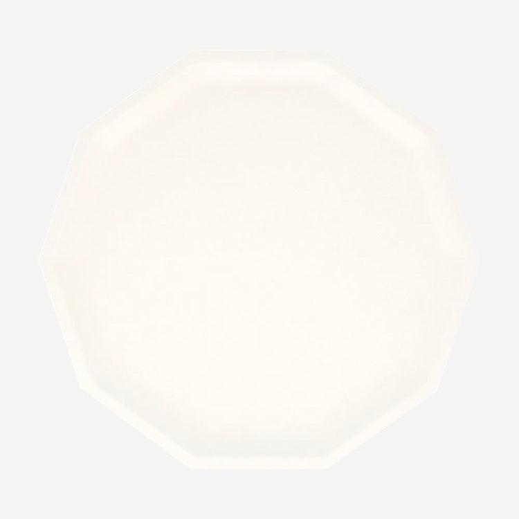8 assiettes compostables style céramique blanche, design raffiné