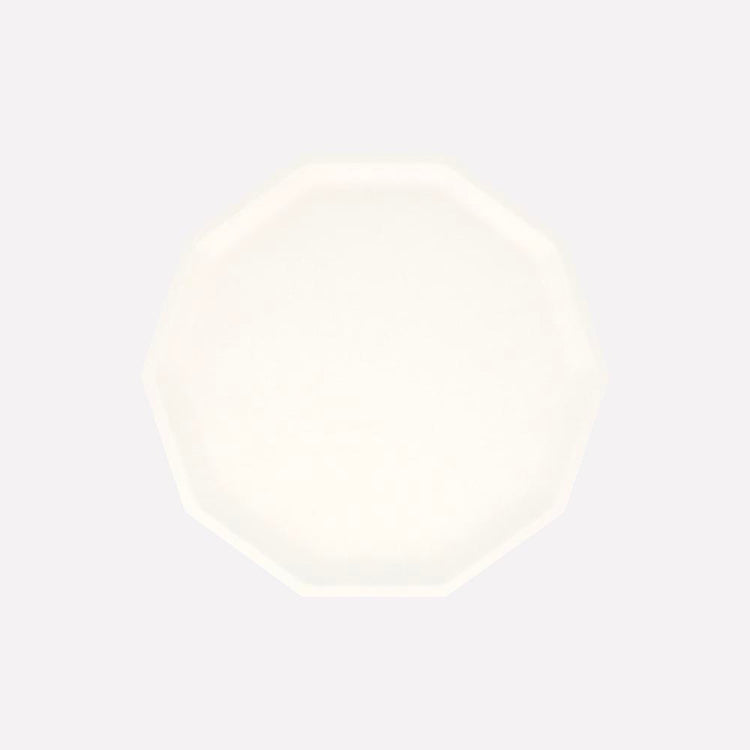 Vaisselle blanche compostable, effet céramique pour mariage