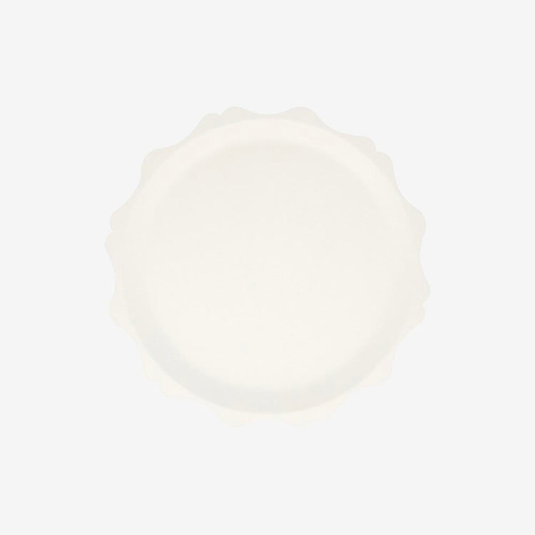 Céramique blanche vintage jetable, pour table raffinée