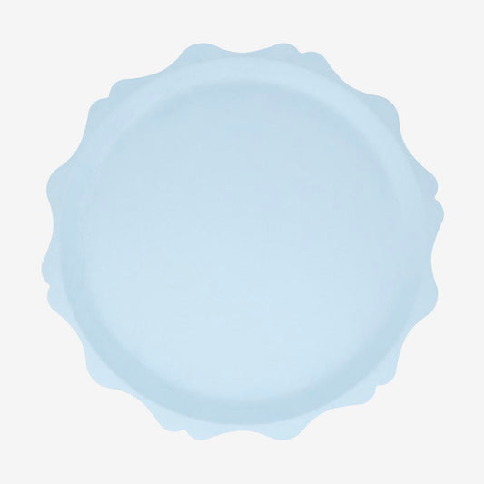 Assiettes style faïence bleue, pour baby shower
