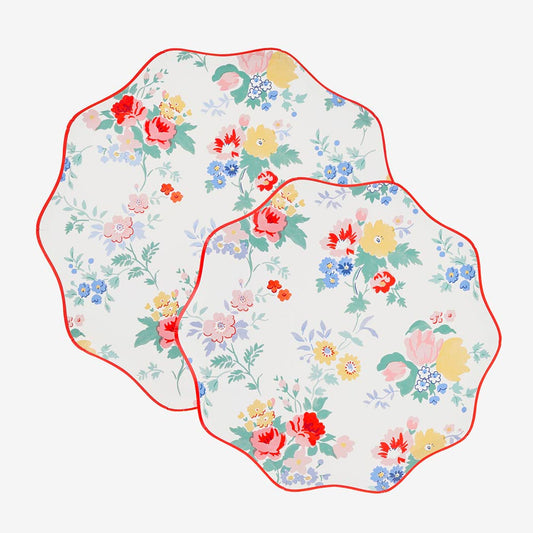 8 assiettes grosses fleurs, pour une décoration festive et colorée