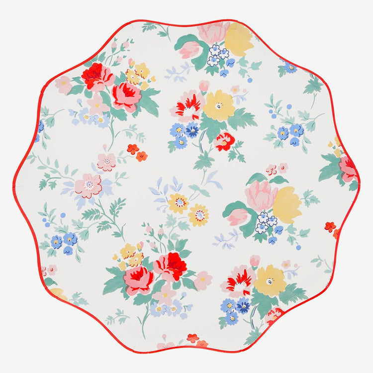 Set d'assiettes grosses fleurs, un imprimé joyeux pour anniversaire