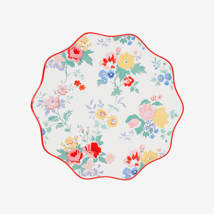 8 assiettes grosses fleurs, pour une décoration festive