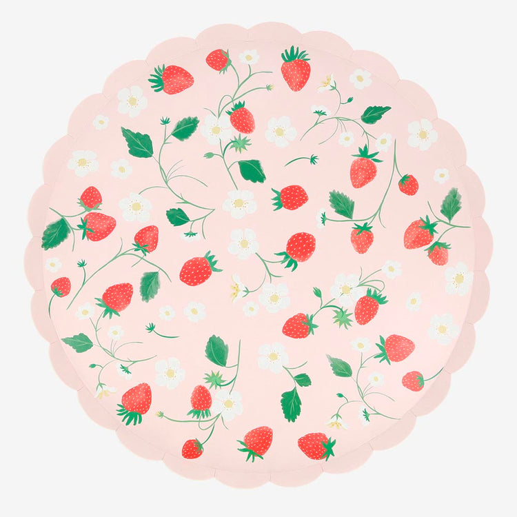 8 assiettes fraises - Décoration d'anniversaire festive et originale