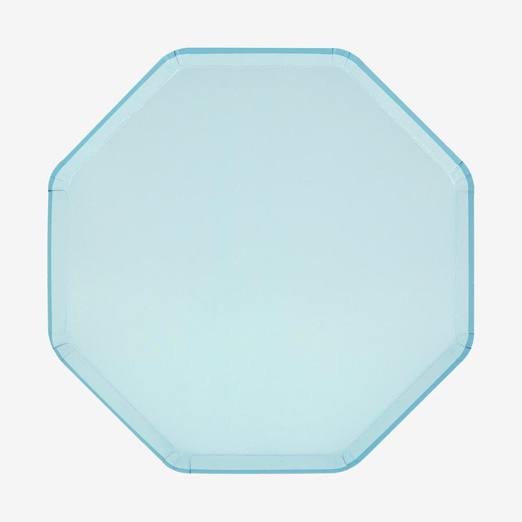 Assiettes en carton bleu ciel, pour une décoration marin