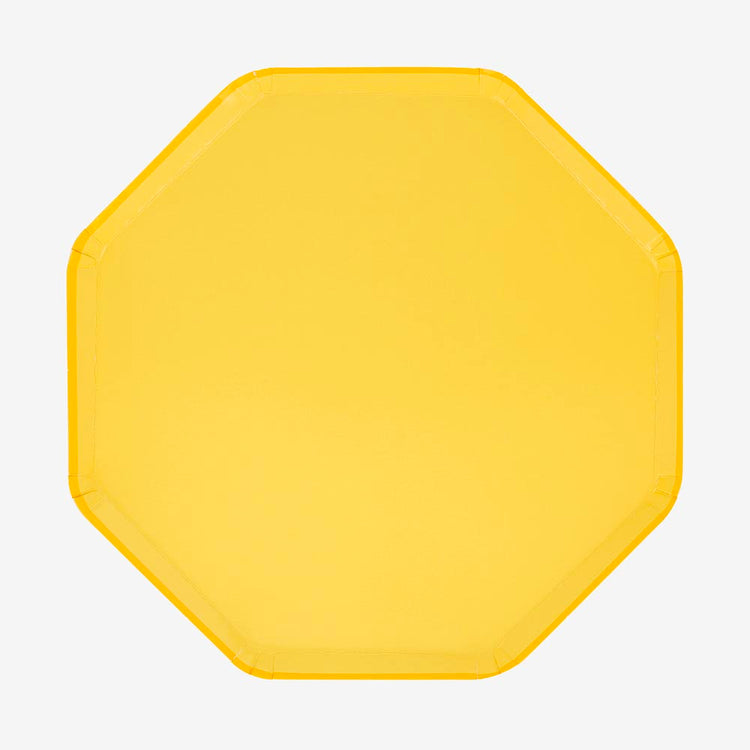 Assiettes en carton jaune citron, parfaites pour un anniversaire enfant