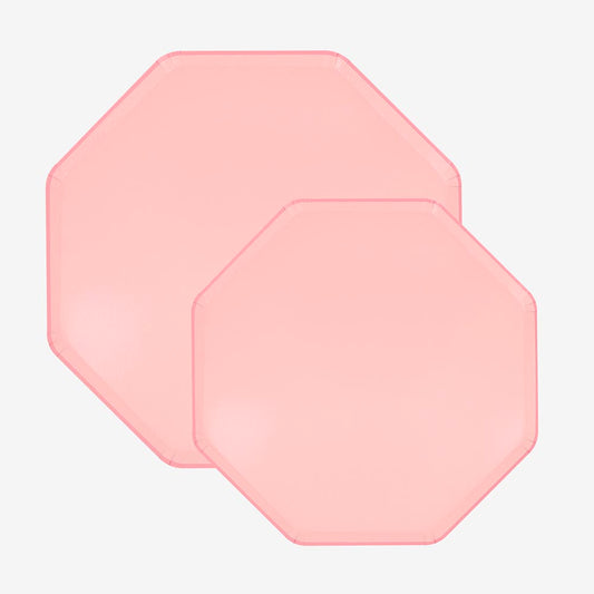 Assiettes en carton rose barbapapa, pour une fête fille