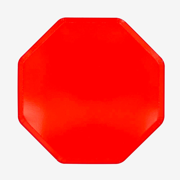 Assiettes en carton rouge tomate, pour un anniversaire enfant