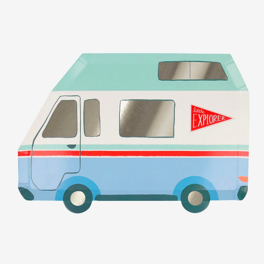 Assiettes van en carton, parfaites pour fête sur le thème road trip