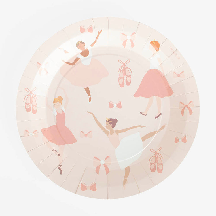 Assiettes ballerines roses, déco table anniversaire danseuse