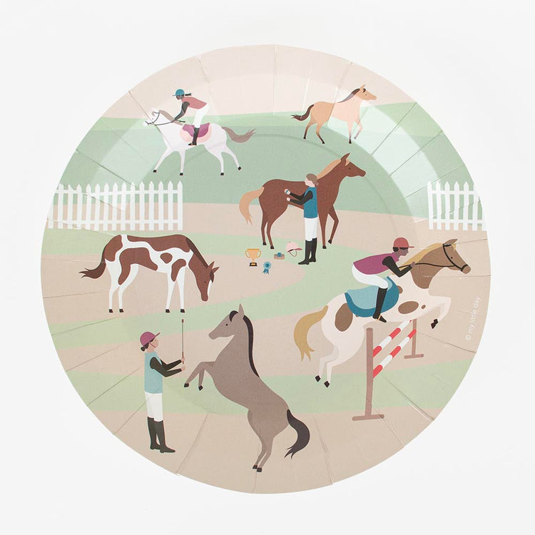 8 assiettes en carton pour anniversaire cheval My Little Day