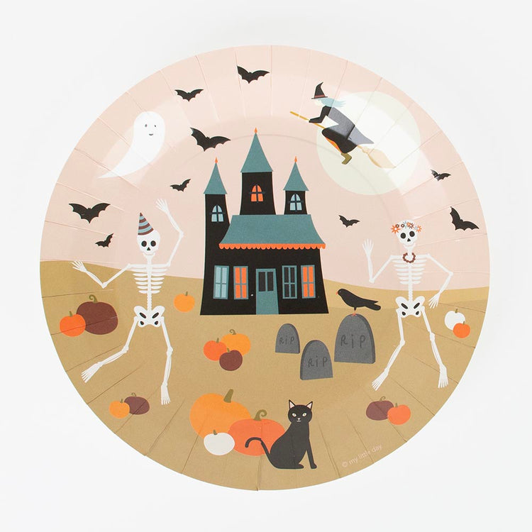 8 assiettes en carton pour deco de table halloween originale