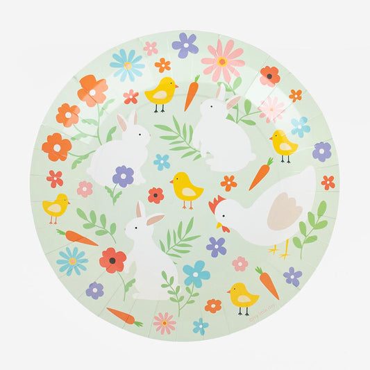 8 assiettes en carton pour Pâques et anniversaire My Little Day