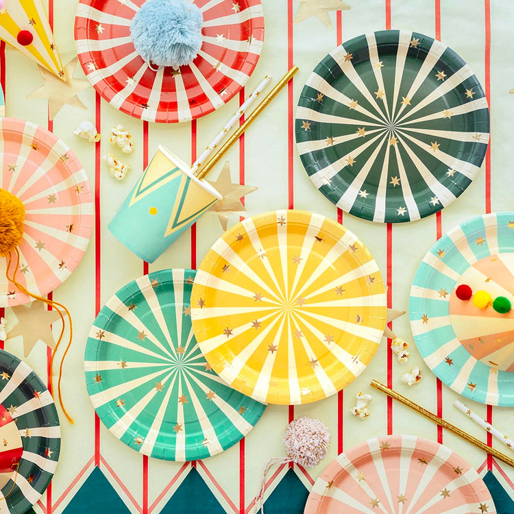 Assiettes carton cirque, pour anniversaire enfant