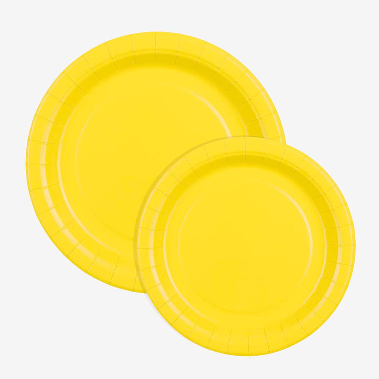 Assiettes jaunes : décoration de table
