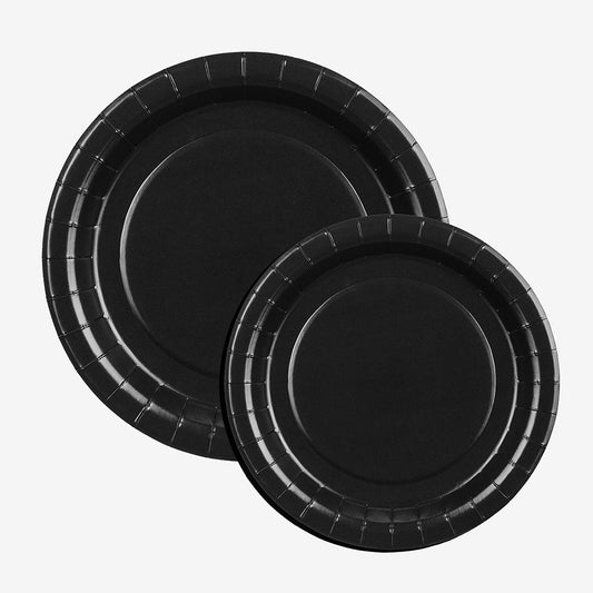 Assiettes noires : décoration de table