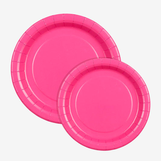 Assiettes rose bonbon : décoration de table