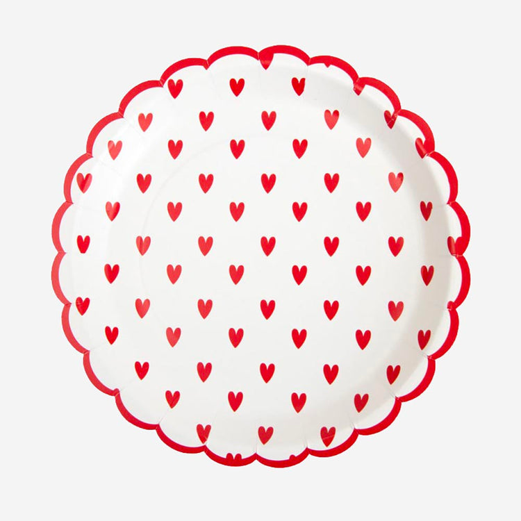 Assiettes cĆurs rouges pour table dâamour ou Saint-Valentin