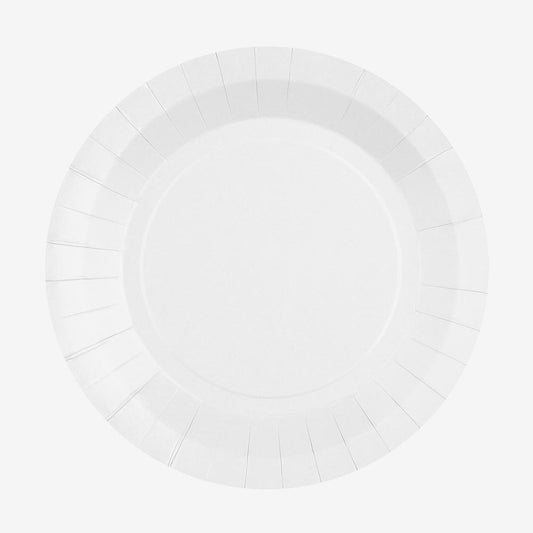 10 assiettes en carton blanches : decoration de table chic