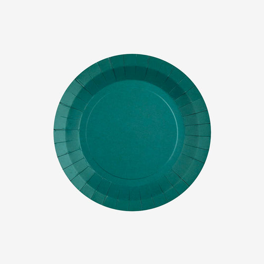 10 assiettes en carton bleu canard : deco de table anniversaire marin